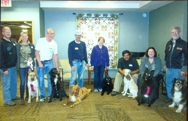 Group photo of recent therapy dog team graduates.