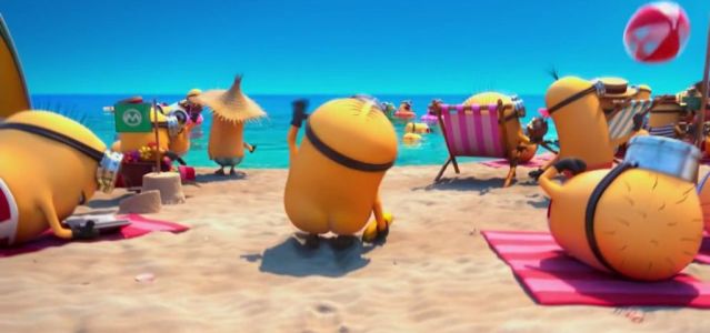 naked minion on the beach