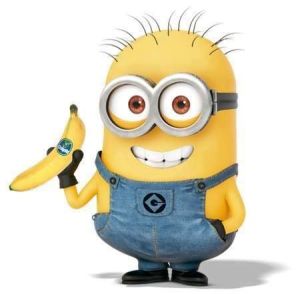 Minion with a banana and a big smile