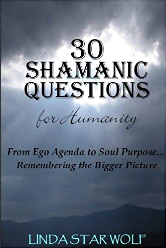 book cover for 30 shamanic questions for humanity: from ego agenda to soul purpose...remembering the bigger picture. By Linda Star Wolf.