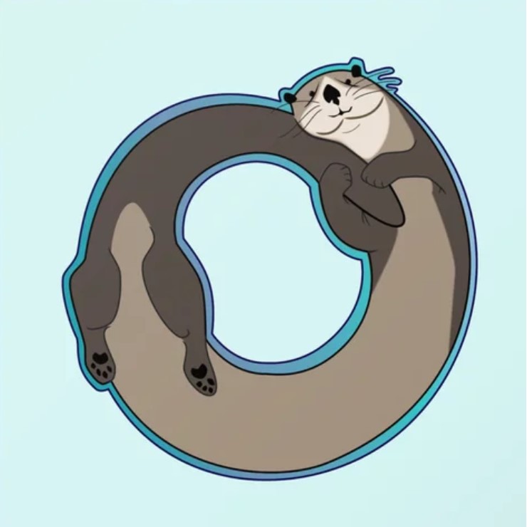 drawing of an otter oribouros